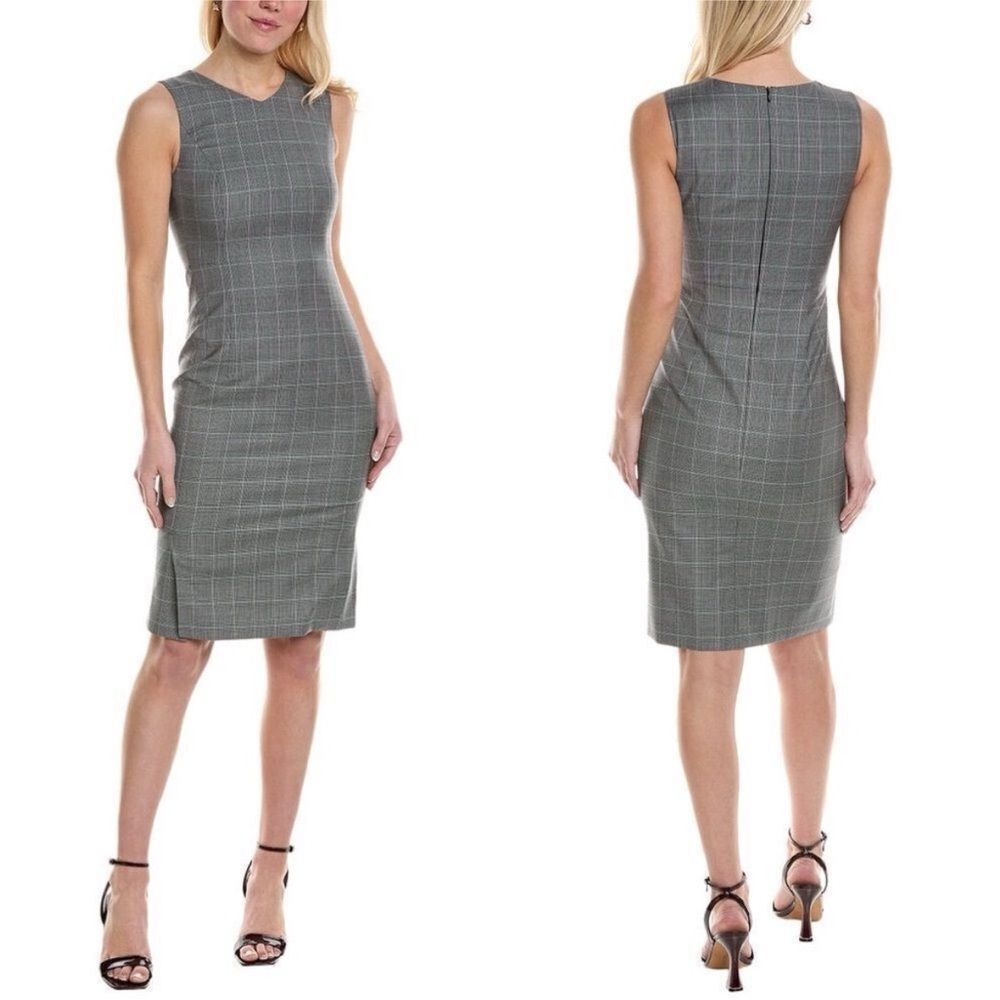 BOSS NWT Dayami Wool Midi Dress in Black/Grey
Plaid Size 8 MSRP $595